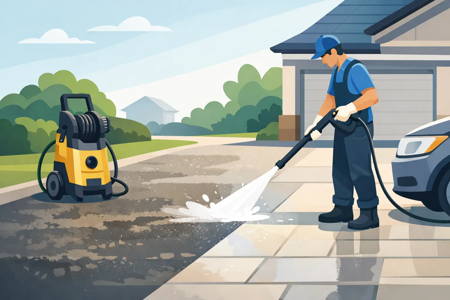 Pressure Washer Hire for Driveways