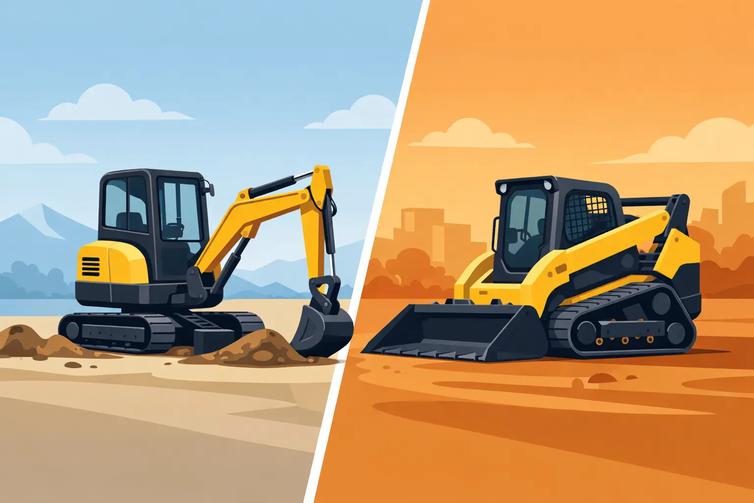 Mini Excavator Versus Posi Track